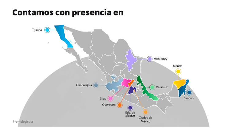 Servicios Promologistics - presencia ciudades México
